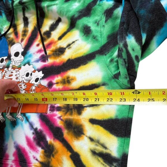 The Simpsons Tie Dye Skeletons on Couch Graphic Hoodie Kangaroo Pocket Men’s XL - Picture 9 of 10
